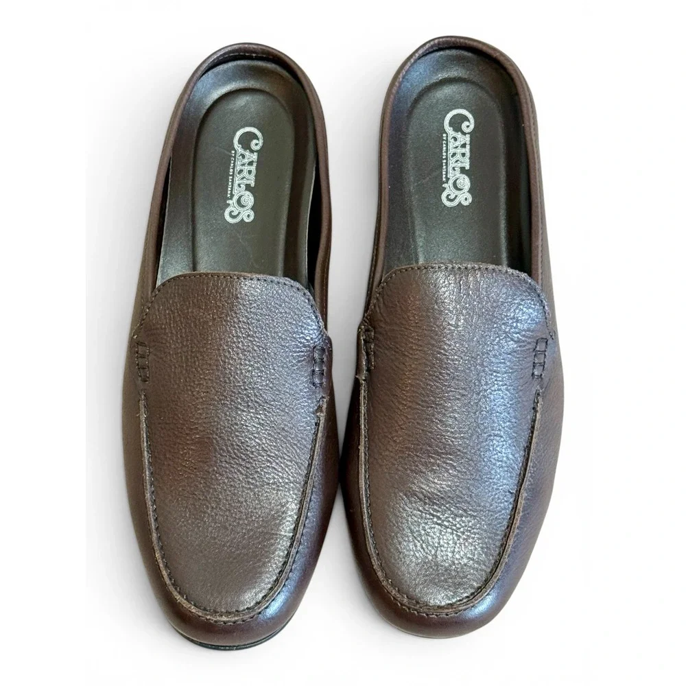 Carlos by Carlos Santana‎ Shoes Dark Chocolate Planeo Slide Leather Mule Sz 9.5D